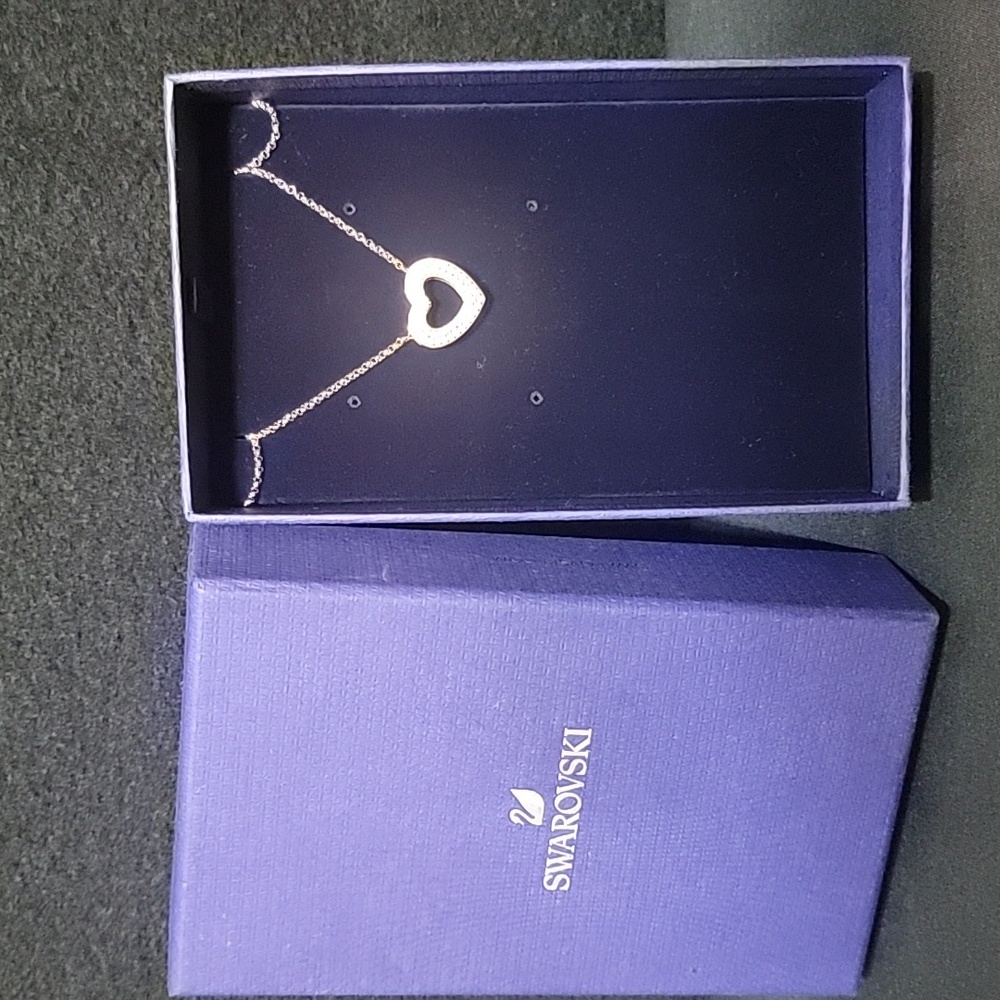 SWAROVSKI‎ Crystal Admiration Heart Necklace, White, Rose-Gold Tone Plated,
